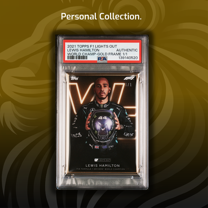 PSA AUTH - 1/1 Gold Frame - Lewis Hamilton - World Champion - 2021 Lights Out