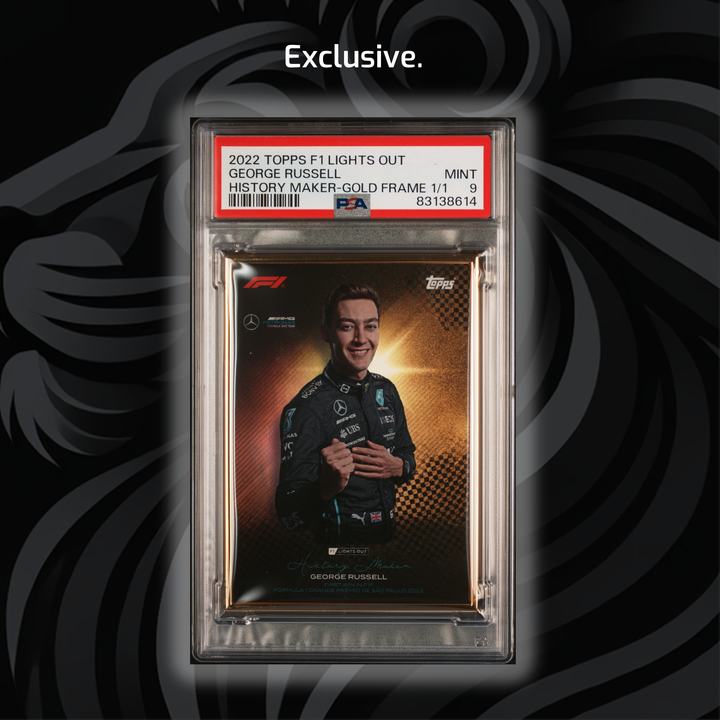 1/1 Gold Frame - George Russell - History Maker - 2022 Lights Out - PSA 9