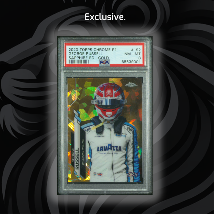 PSA 8 - 12/50 George Russell #192 - Sapphire - Gold - 2020 Topps Chrome F1 - Rookie Card