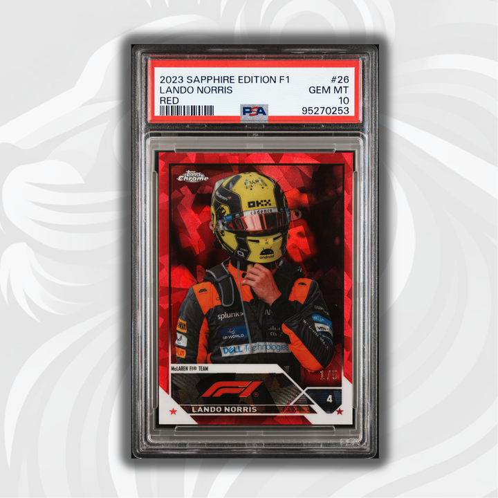 PSA10 - 1/5 Lando Norris #26 - Red - 2023 Topps Chrome Sapphire