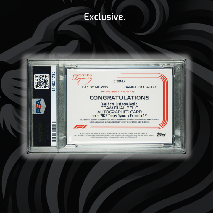 PSA 10 - 2/5 Red - Lando Norris / Daniel Ricciardo #CTRA=LN - 2022 Dynasty Dual Relic Auto (POP1)