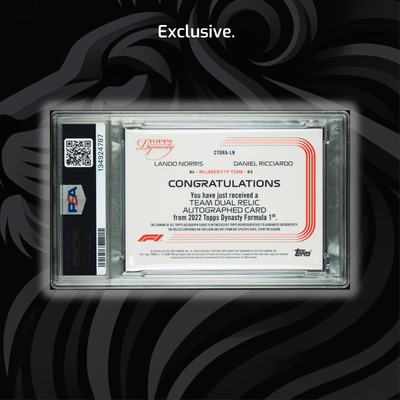 PSA 10 - 2/5 Red - Lando Norris / Daniel Ricciardo #CTRA=LN - 2022 Dynasty Dual Relic Auto (POP1)