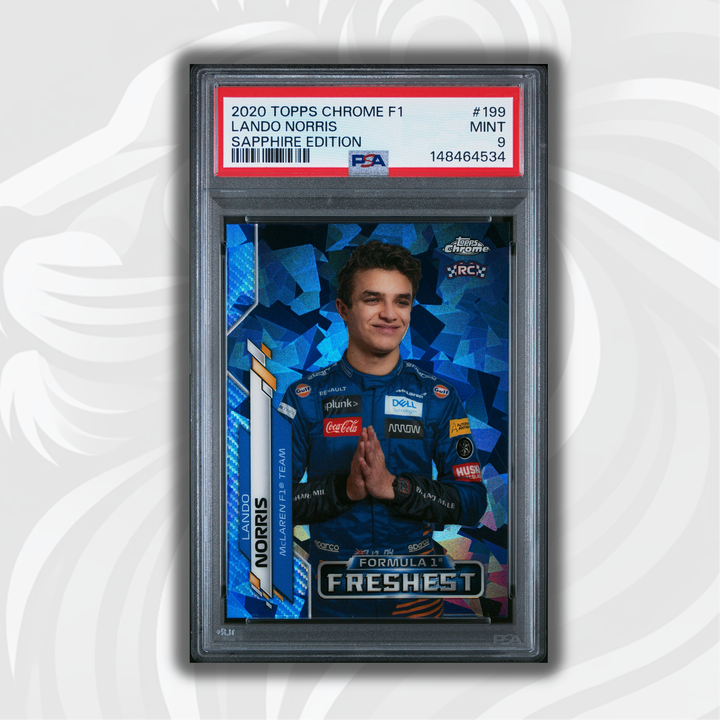 PSA 9 - Lando Norris #199 - 2020 Chrome Sapphire - Rookie Card
