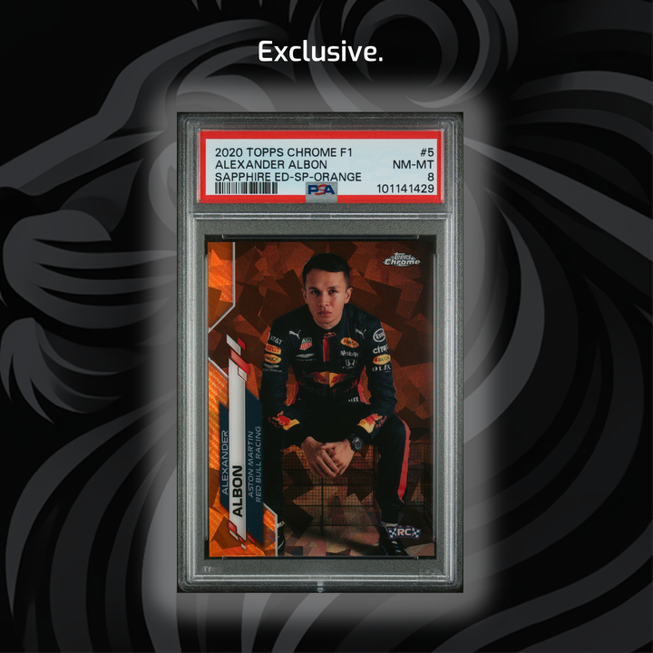 PSA 8 - 02/25 Alexander Albon #5 - 2020 Topps Chrome F1 -  Sapphire SP - Orange