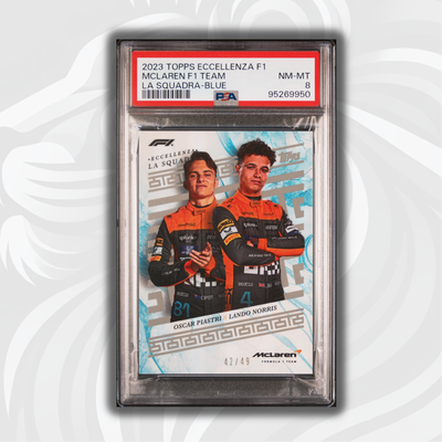 PSA 8 - 42/49 Norris/Piastri - McLaren F1 Team - Blue - 2023 Eccellenza La Squadra