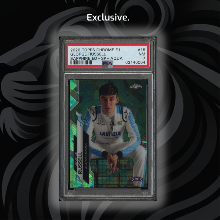 PSA 7 - 61/99 George Russell #19 SP - Sapphire - Aqua - 2020 Topps Chrome F1 - RC