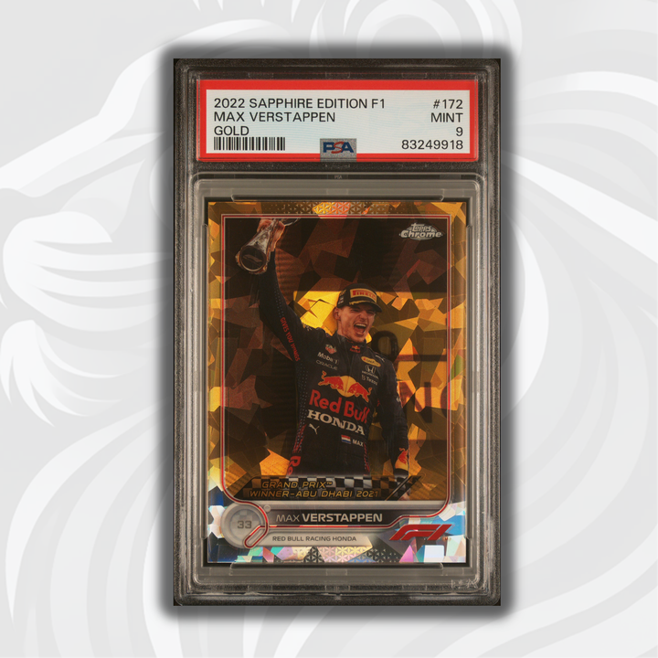 PSA 9 - 06/50 Max Verstappen #172 - Gold - Sapphire - 2022 Topps Chrome F1