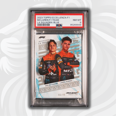 PSA 8 - 46/49 Norris/Piastri - McLaren F1 Team - Blue - 2023 Eccellenza La Squadra