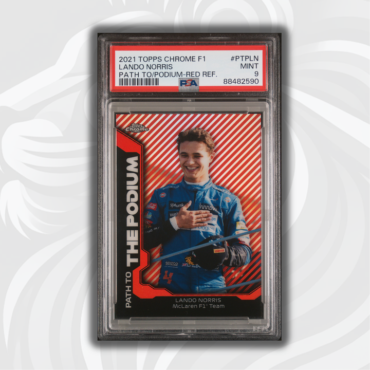 PSA 9 - 2/5 Lando Norris #PTPLN - Red Refractor - 2021 Topps Chrome
