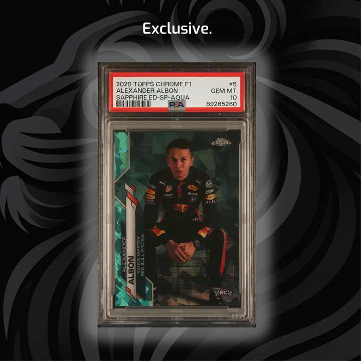 PSA 10 - 81/99 Alexander Albon #5 - 2020 Topps Chrome F1- Sapphire SP - Aqua