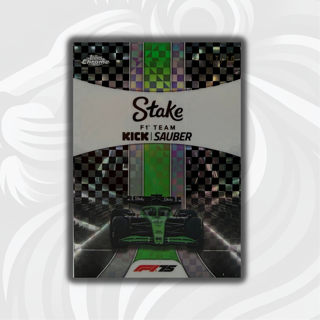 07/10 Stake F1 Team Kick Sauber - 2025 Topps Chrome F1 - Black Checkered