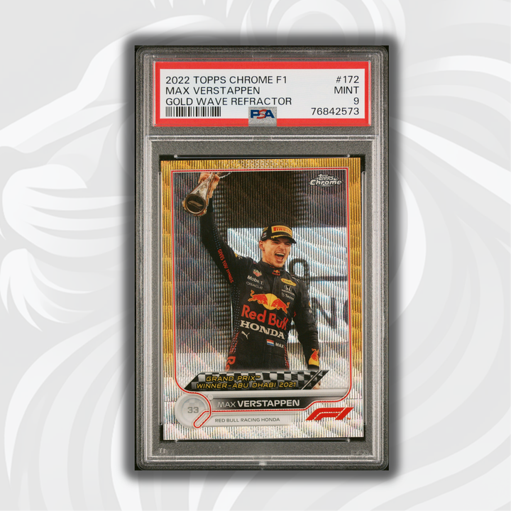 PSA 9 - 02/50 Max Verstappen #172 - Gold Wave Refractor - 2022 Topps Chrome F1