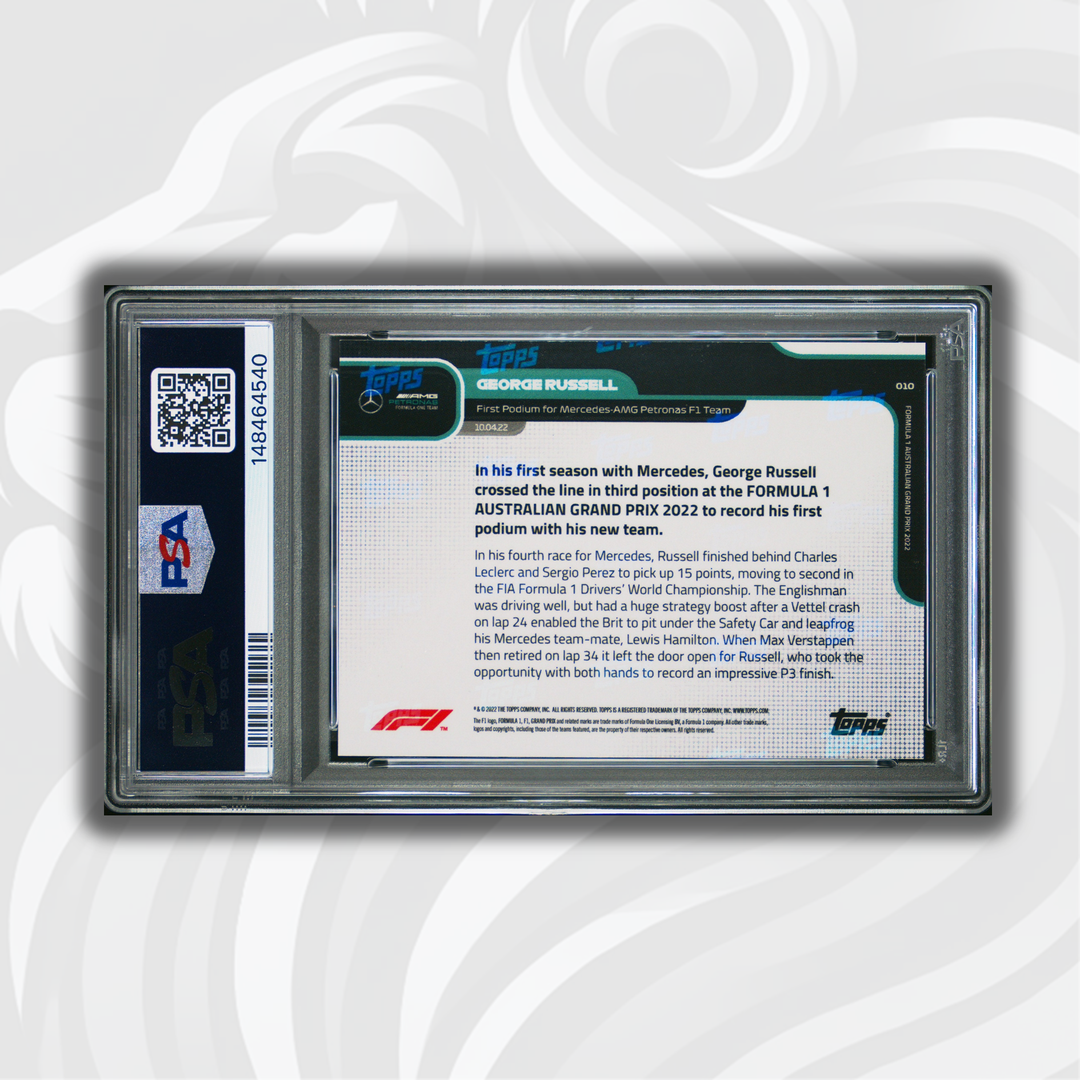PSA 10 - 9/99 George Russell - First Podium For Mercedes - 2022 Topps Now #10