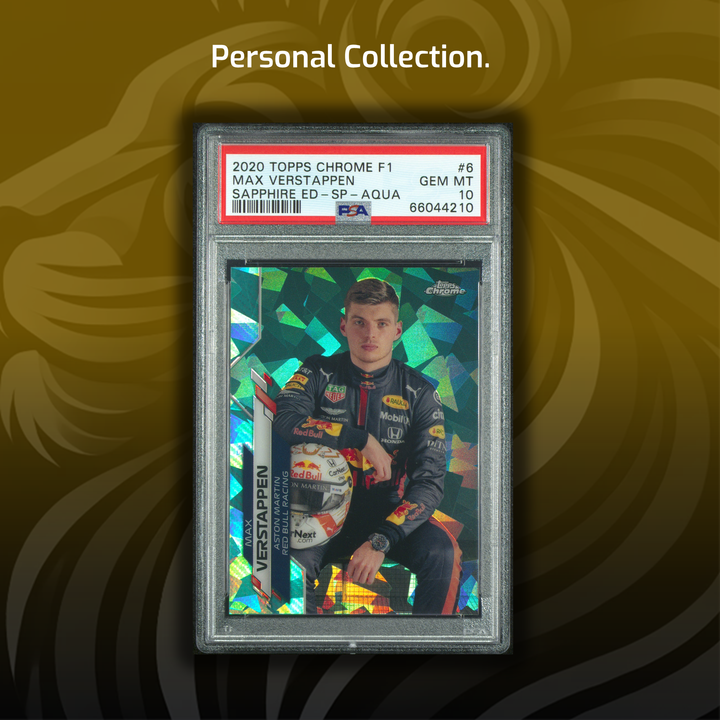 PSA 10 - 77/99 Aqua - #6 SP Max Verstappen - 2020 Topps Chrome Sapphire - POP4