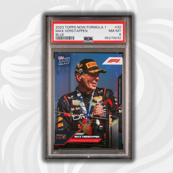 PSA 8 - 03/10 Max Verstappen #32 - Blue - 2023 Topps Now F1