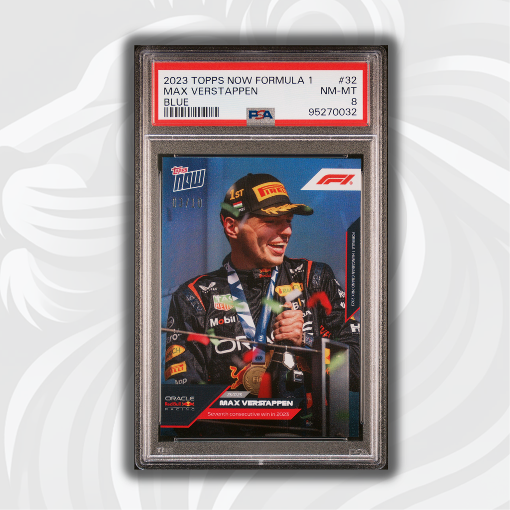 PSA 8 - 03/10 Max Verstappen #32 - Blue - 2023 Topps Now F1