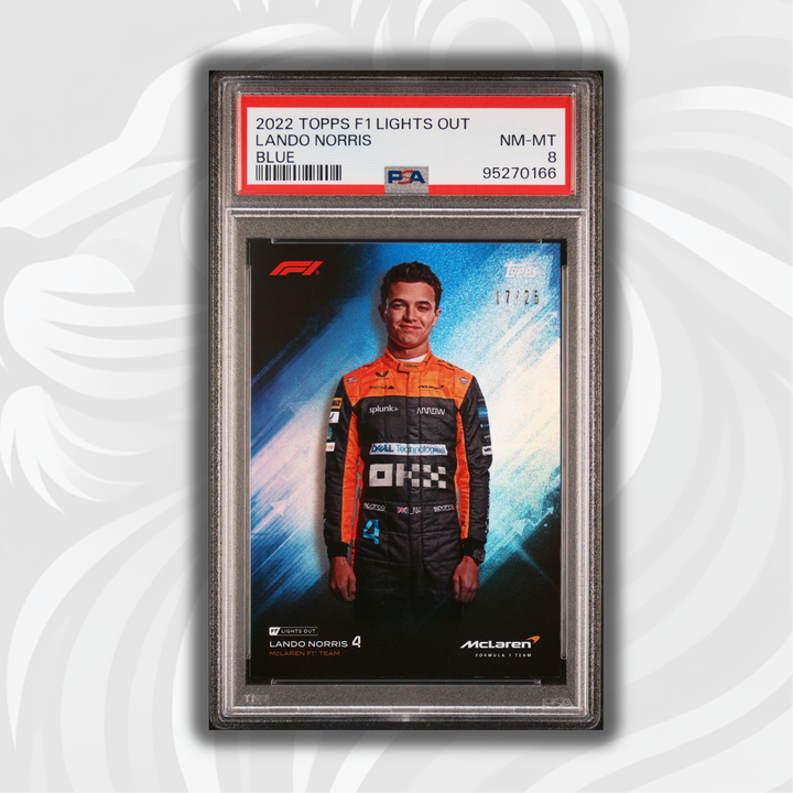 PSA 8 - 17/25 Lando Norris - Blue - 2022 Topps Lights Out