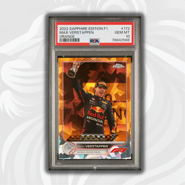 PSA 10 - 10/25 Max Verstappen #172 - Orange - Sapphire - 2022 Topps Chrome F1