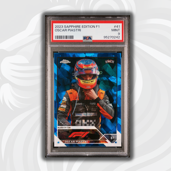 PSA 9 - Oscar Piastri #41 - Sapphire Edition - 2023 Topps Chrome F1 - Rookie Card