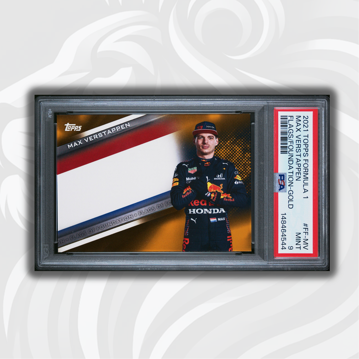 PSA 9 - 23/50 Max Verstappen - Flags Of Foundation #FF-MV - Gold Parallel