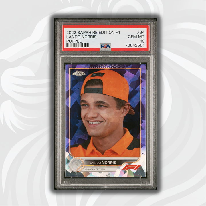 PSA 10 - 02/10 - LANDO NORRIS #34 - SAPPHIRE EDITION - PURPLE