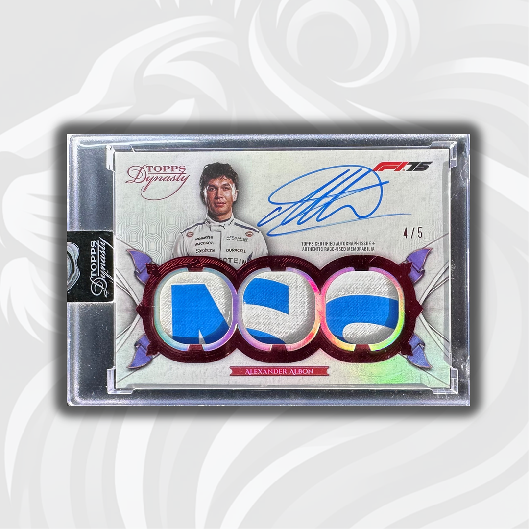 4/5 Alexander Albon - Triple Relic Autograph Card - 2025 Topps Dynasty Formula 1 - Front