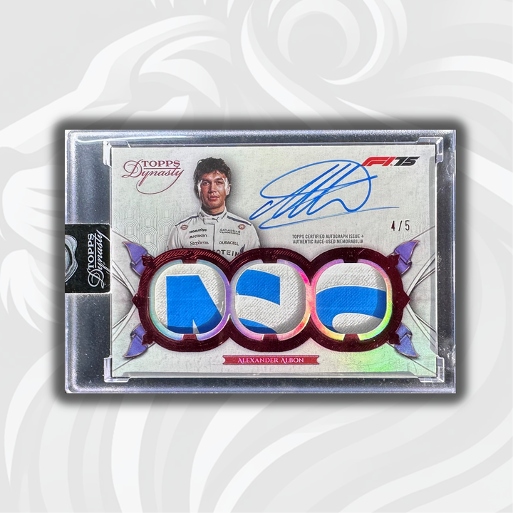 4/5 Alexander Albon - Triple Relic Autograph Card - 2025 Topps Dynasty Formula 1 - Front