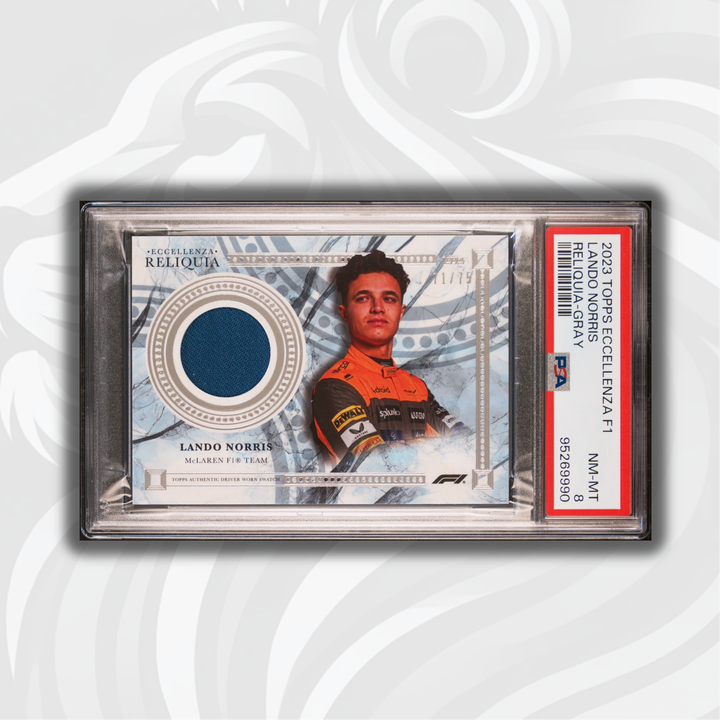 PSA 8 - 71/75 - Lando Norris - Gray - 2023 Topps Eccellenza Reliquia