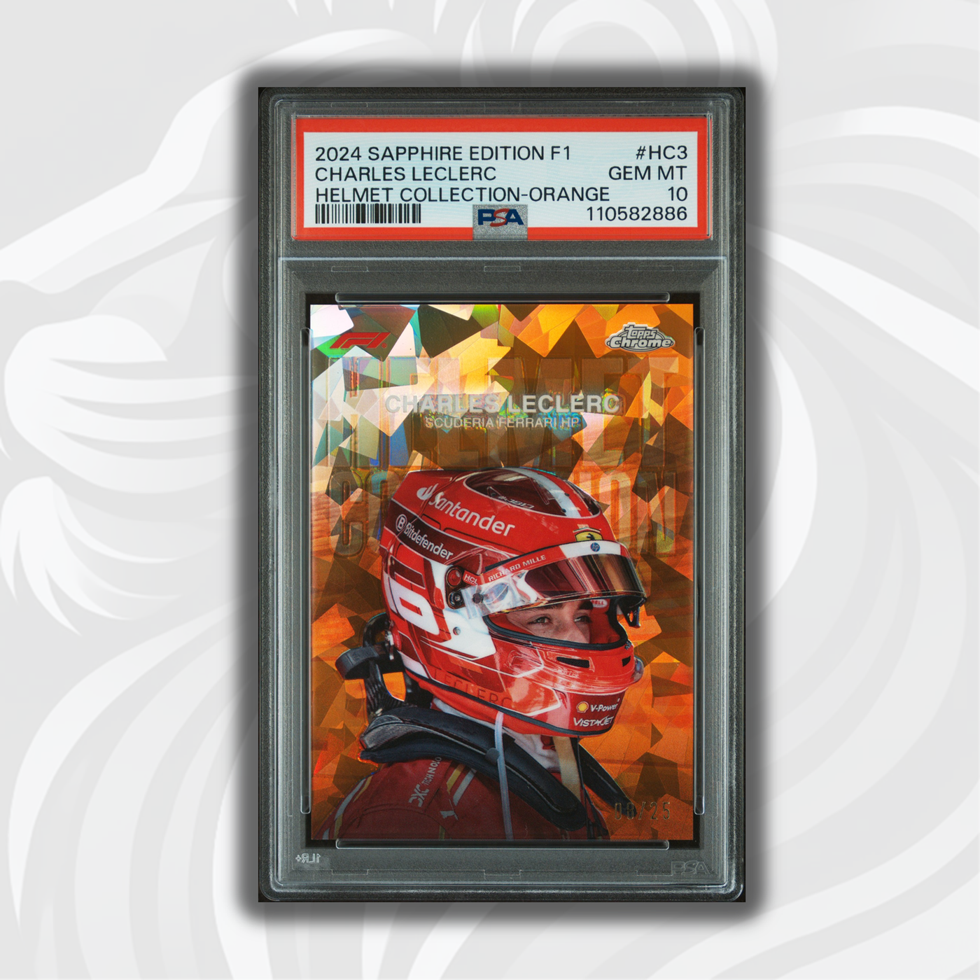 PSA 10 - 8/25 Charles Leclerc #HC3 - Helmet Collection - 2024 Chrome Sapphire