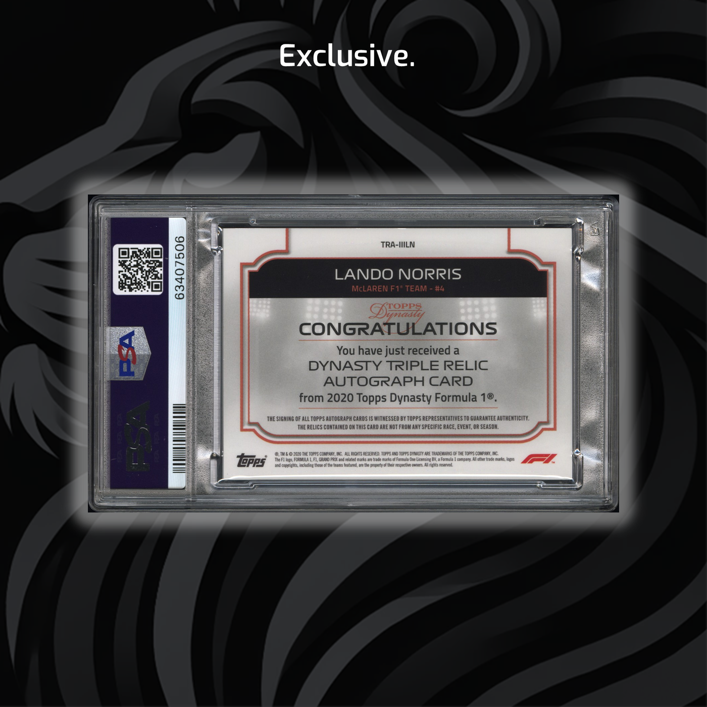 PSA 9 - 2/10 Silver- Lando Norris #TRA-IIILN - Dynasty Triple Relic Auto