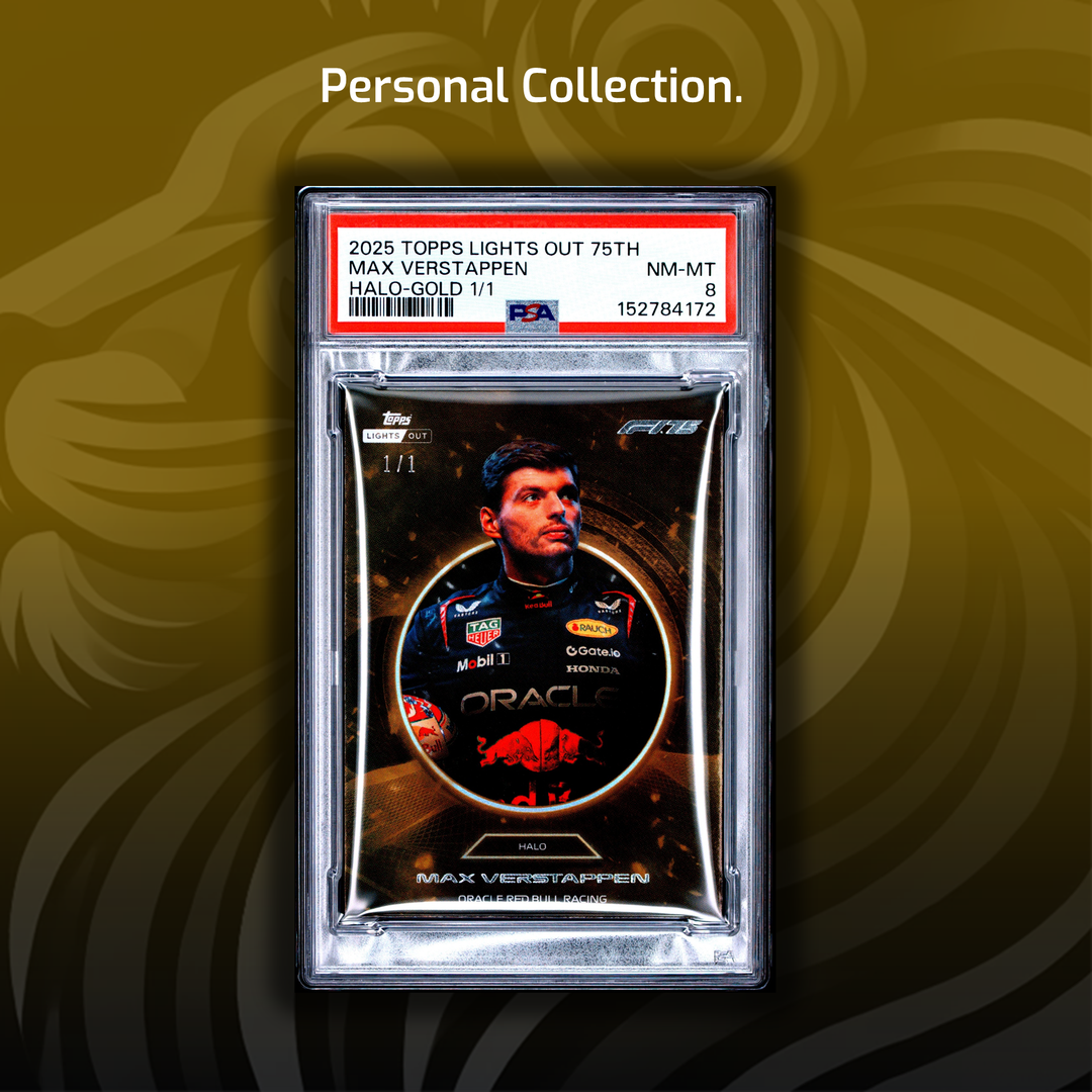 PSA 8 - 1/1 Gold - Max Verstappen - 2025 Topps Lights Out 75th - Halo