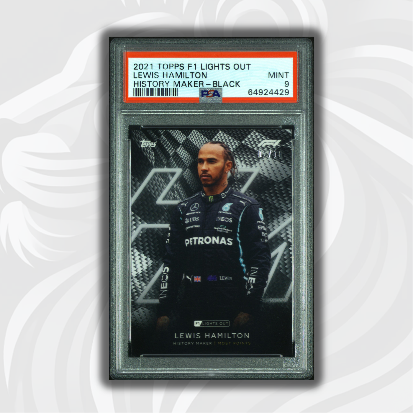 PSA 9 - 02/10 - Lewis Hamilton - History Maker - Black Parallel