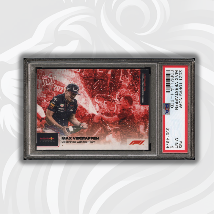 PSA 9 - 02/10 Max Verstappen #83 - Red - 2021 Topps Now F1