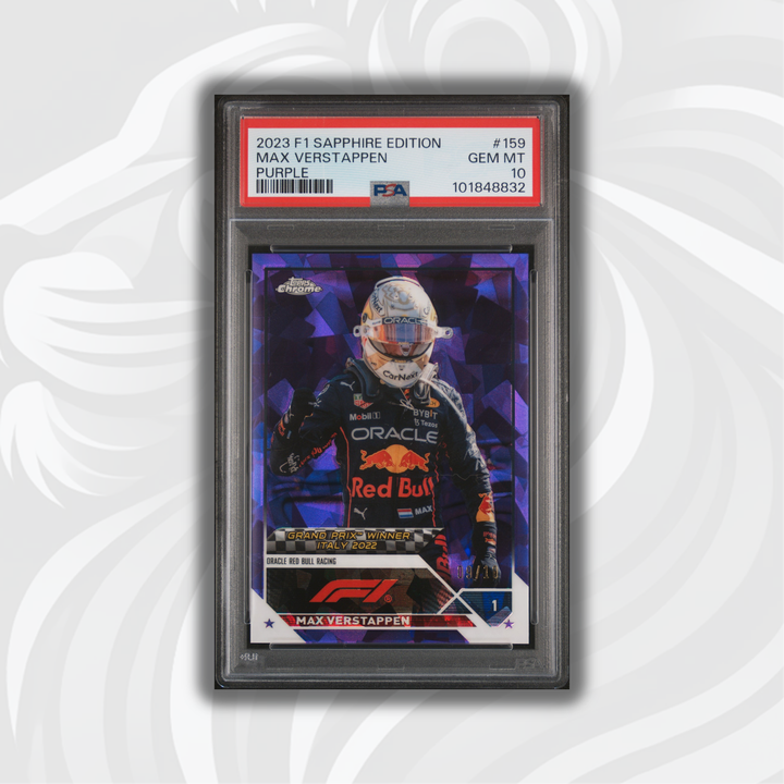 PSA 10 - 09/10 Purple - Max Verstappen #159 - Sapphire - Purple - 2023 Topps Chrome