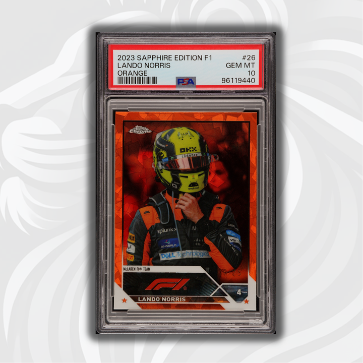 PSA 10 - 09/25 Lando Norris #26 - Orange - Sapphire - 2023 Topps Chrome F1