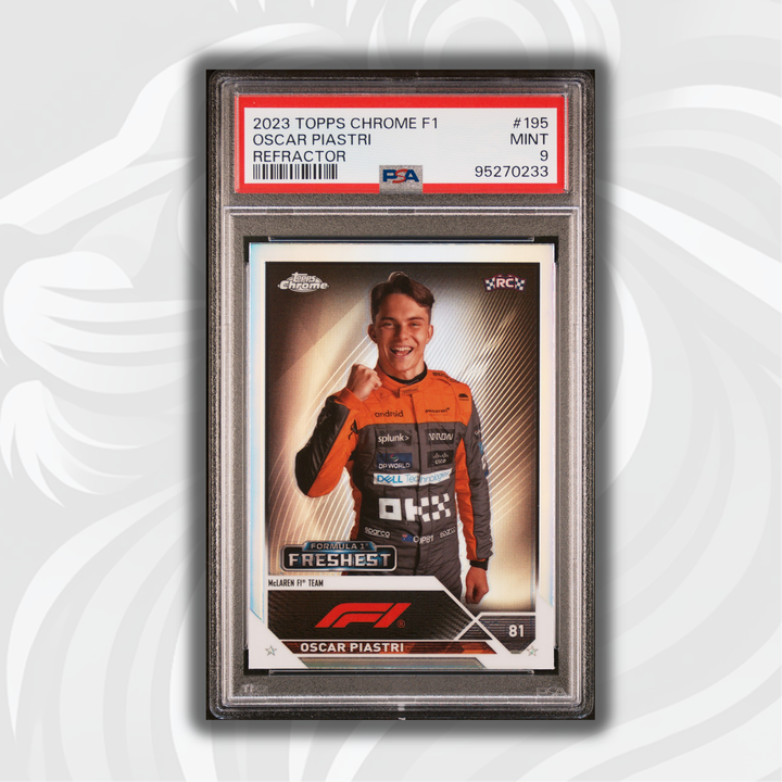PSA 9 - Oscar Piastri #195 - Refractor - 2023 Topps Chrome F1 - Rookie Card