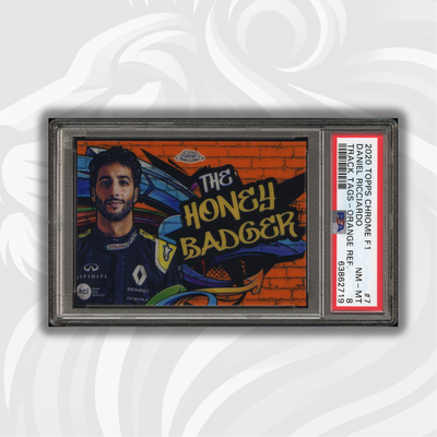 PSA 8 - 21/25 - Daniel Ricciardo #7 - Track Tags - Orange - 2020 Topps Chrome F1