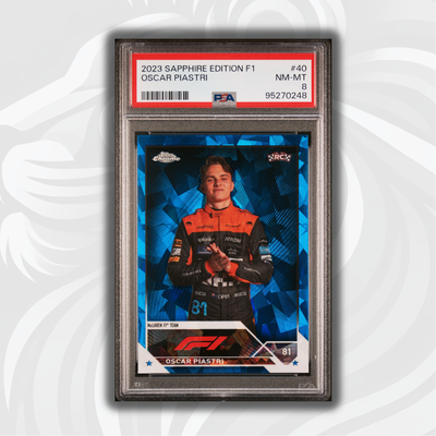 PSA 8 - Oscar Piastri #40 - Sapphire - 2023 Topps Chrome F1  - Rookie Card