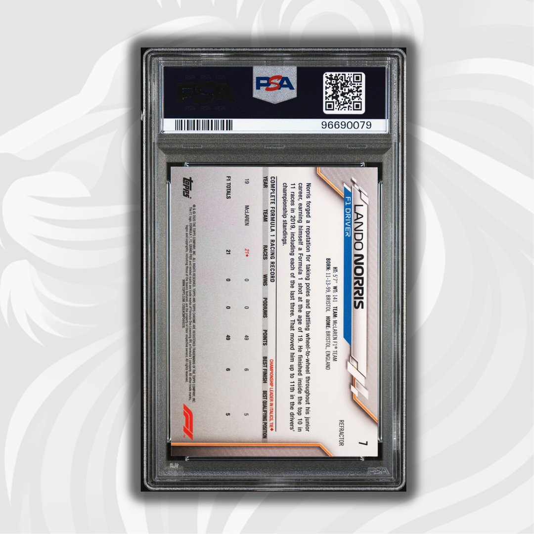 PSA 10 Lando Norris #7 - 2020 Topps Chrome F1 - Rookie Card - Refractor