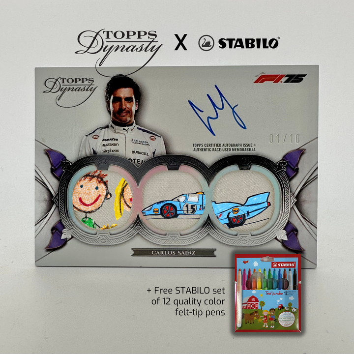 01/10 Silver - Carlos sainz #SDTRA-CSDA - Triple Relic - 2025 Topps Dynasty F1 X STABILO