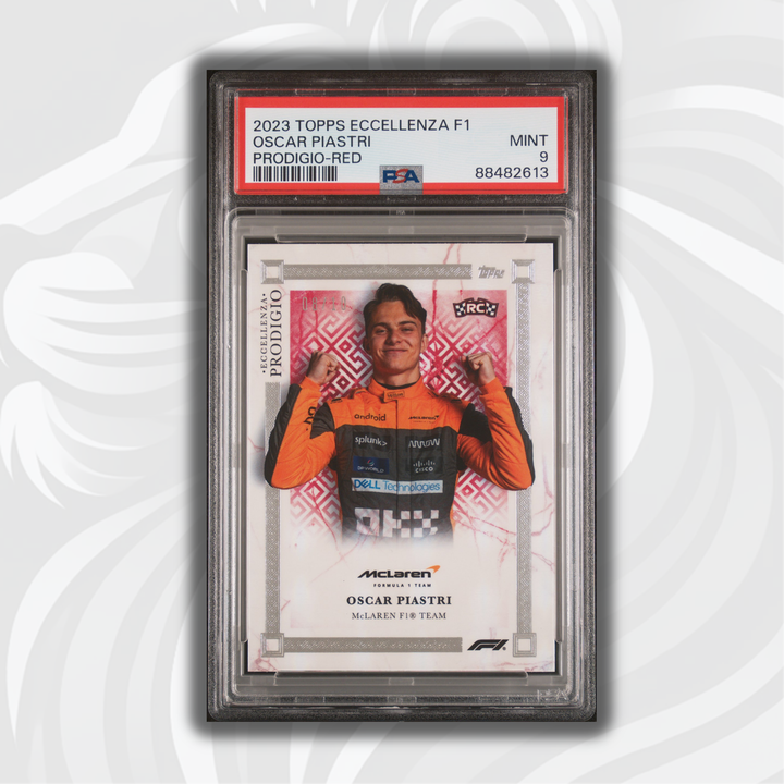 PSA 9 - 08/10 Oscar Piastri  - 2023 Eccellenza Prodigio - Red - Rookie Card