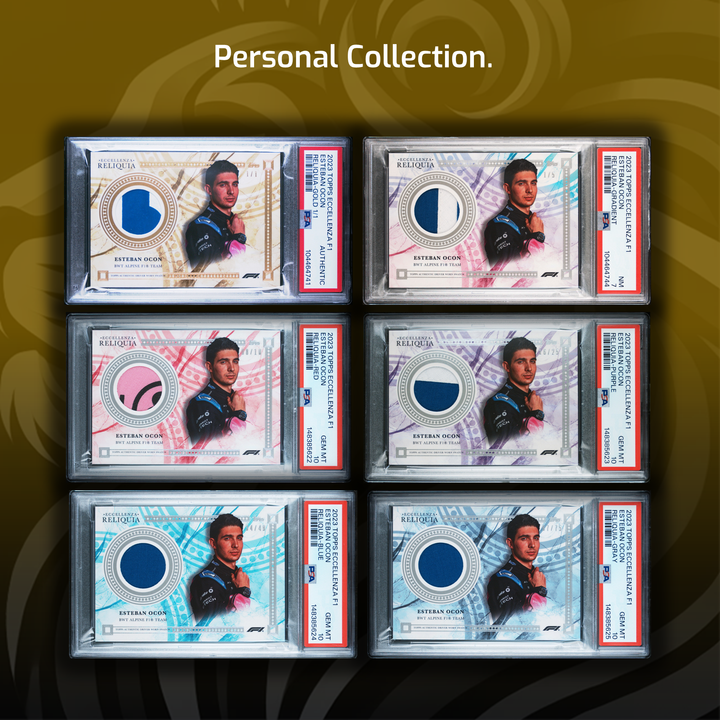 All 4 Rainbows - Esteban Ocon - Driver, Passione, Reliquia, Squadra - 2023 Topps Eccellenza