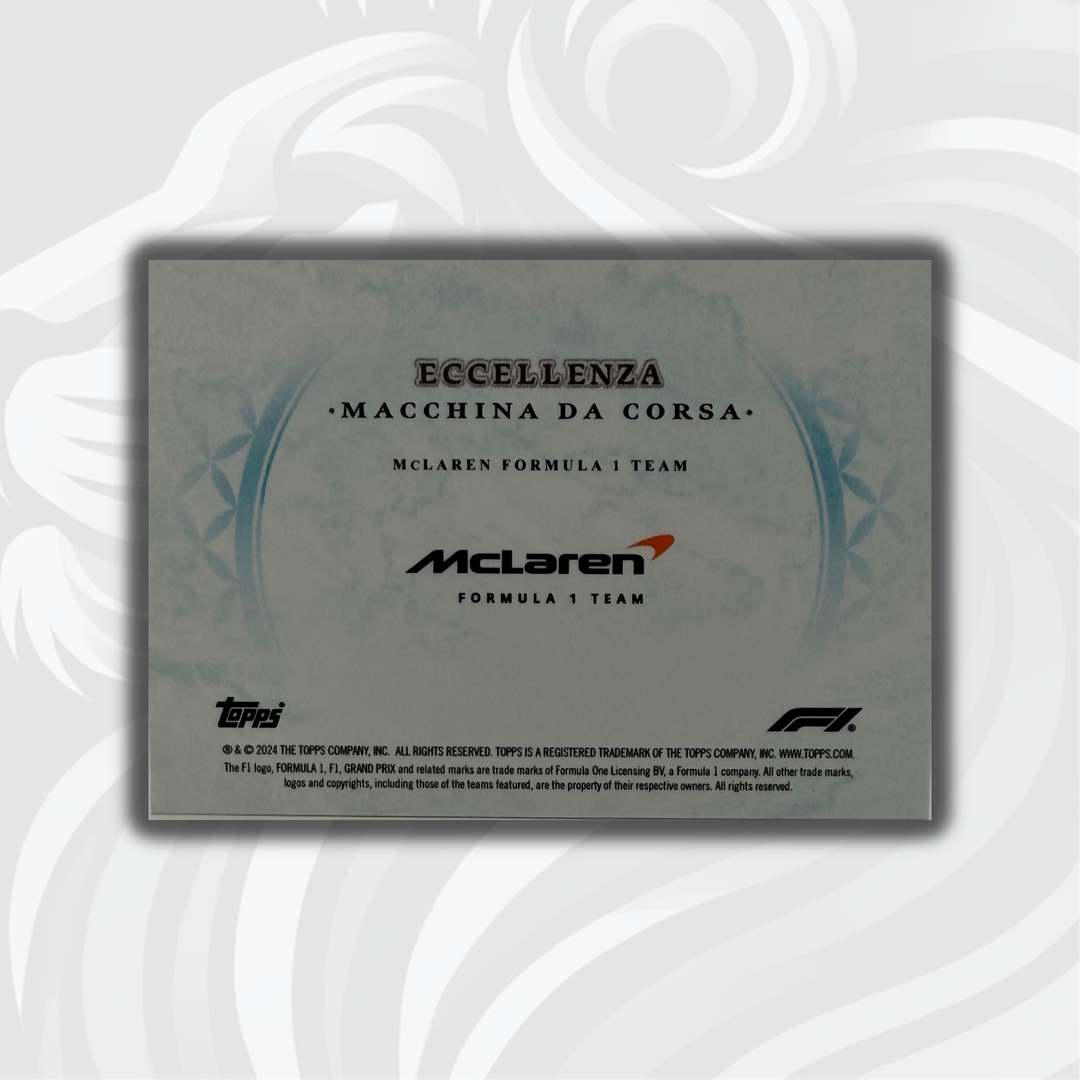 09/49 McLaren Formula 1 Team - 2024 Topps Eccellenza - Macchina Da Corsa Blue