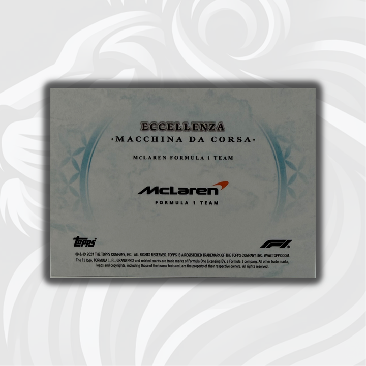 09/49 McLaren Formula 1 Team - 2024 Topps Eccellenza - Macchina Da Corsa Blue