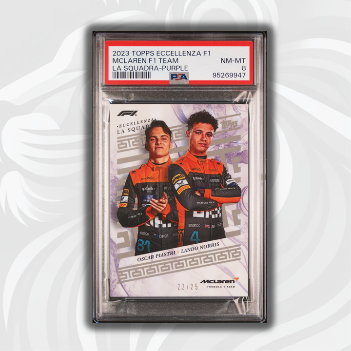 PSA 8 - /25 Norris/Piastri - McLaren F1 Team - Purple - 2023 Eccellenza La Squadra