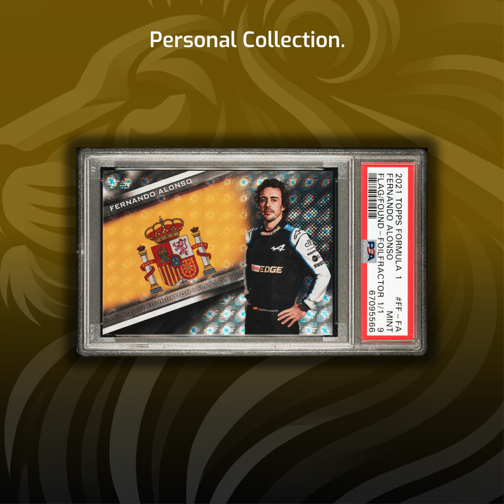 PSA 9 - 1/1 Fernando Alonso #FFFA - Flags of Foundation - Foilfractor - 2021 Topps Formula 1