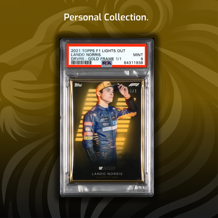 PSA 9 - 1/1 Lando Norris #27 - Drivers - Gold Frame - 2021 Topps F1 Lights Out