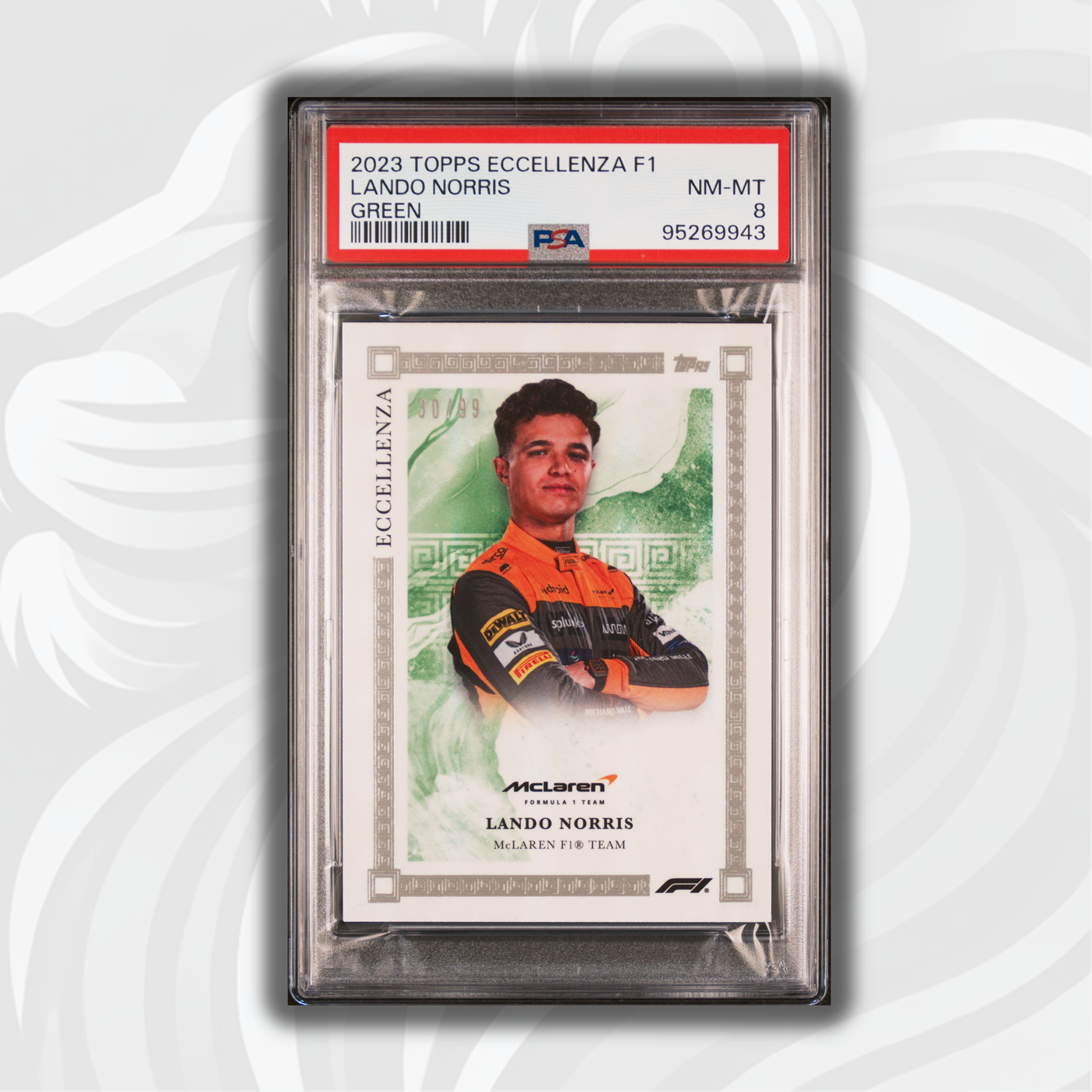 PSA 8 - /99 Lando Norris - Green - 2023 Topps Eccellenza