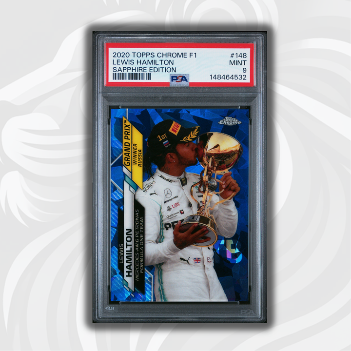 PSA 9 - Lewis Hamilton #148 - Sapphire Ed - 2020 Topps Chrome F1
