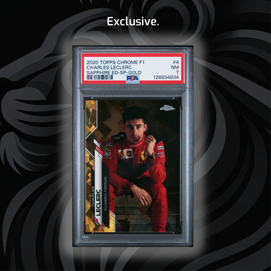 PSA 7 Charles Leclerc #4 Sapphire 2020 Topps Chrome F1 Trading PSA 7 Charles Leclerc #4 Sapphire 2020 Topps Chrome F1 Trading